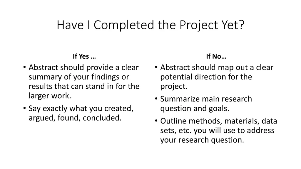 have i completed the project yet