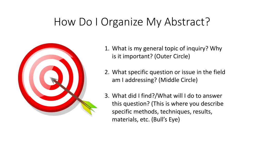 how do i organize my abstract