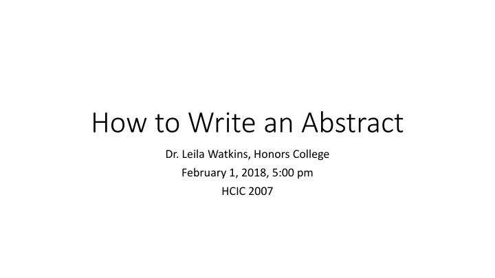 how to write an abstract