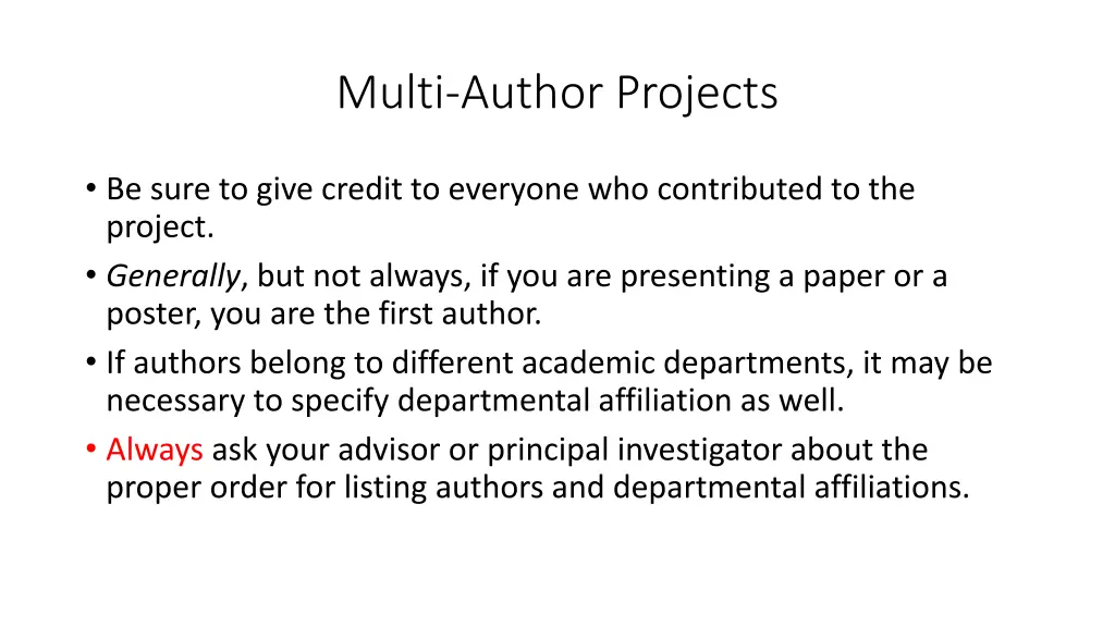 multi author projects