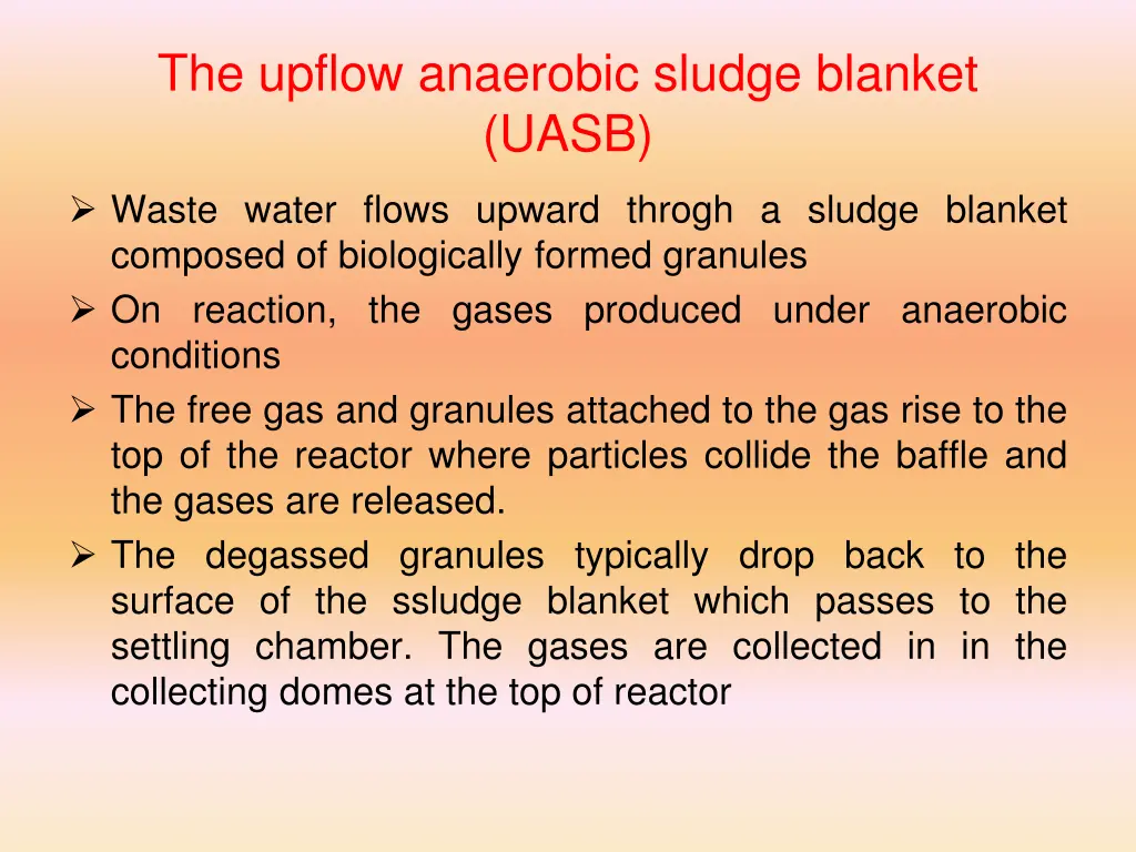 the upflow anaerobic sludge blanket uasb 1