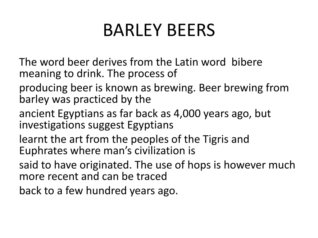 barley beers