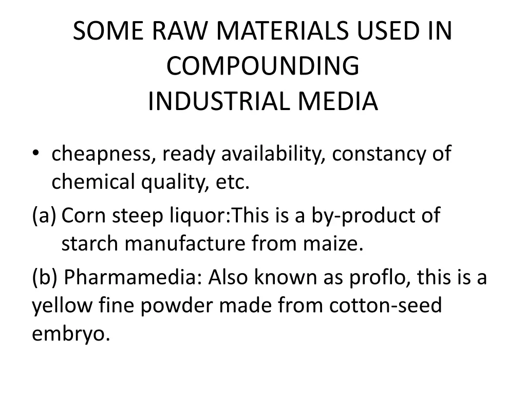 some raw materials used in compounding industrial
