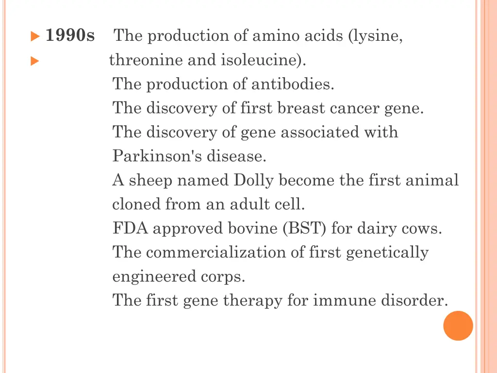 1990s the production of amino acids lysine