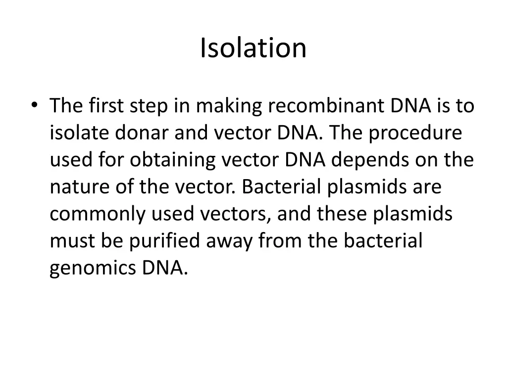 isolation