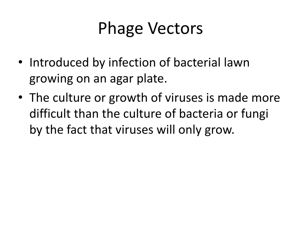 phage vectors
