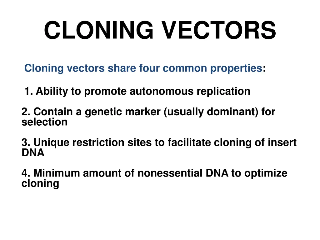 cloning vectors