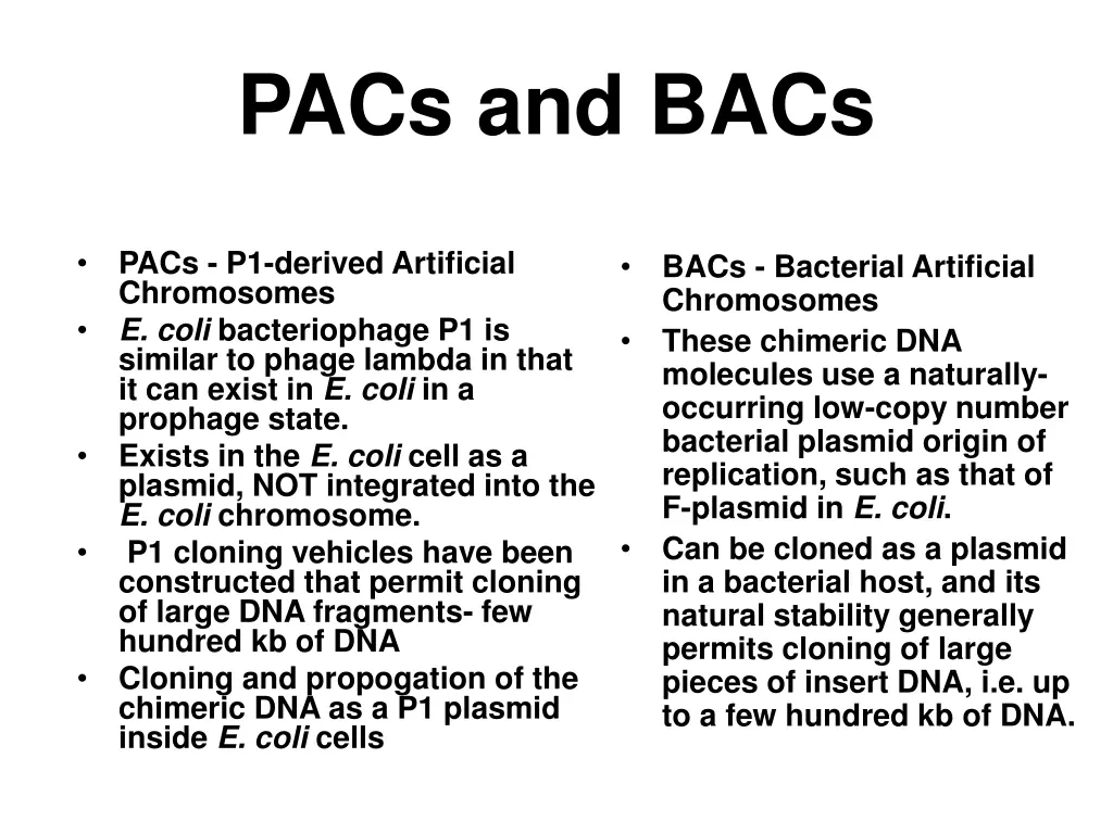 pacs and bacs