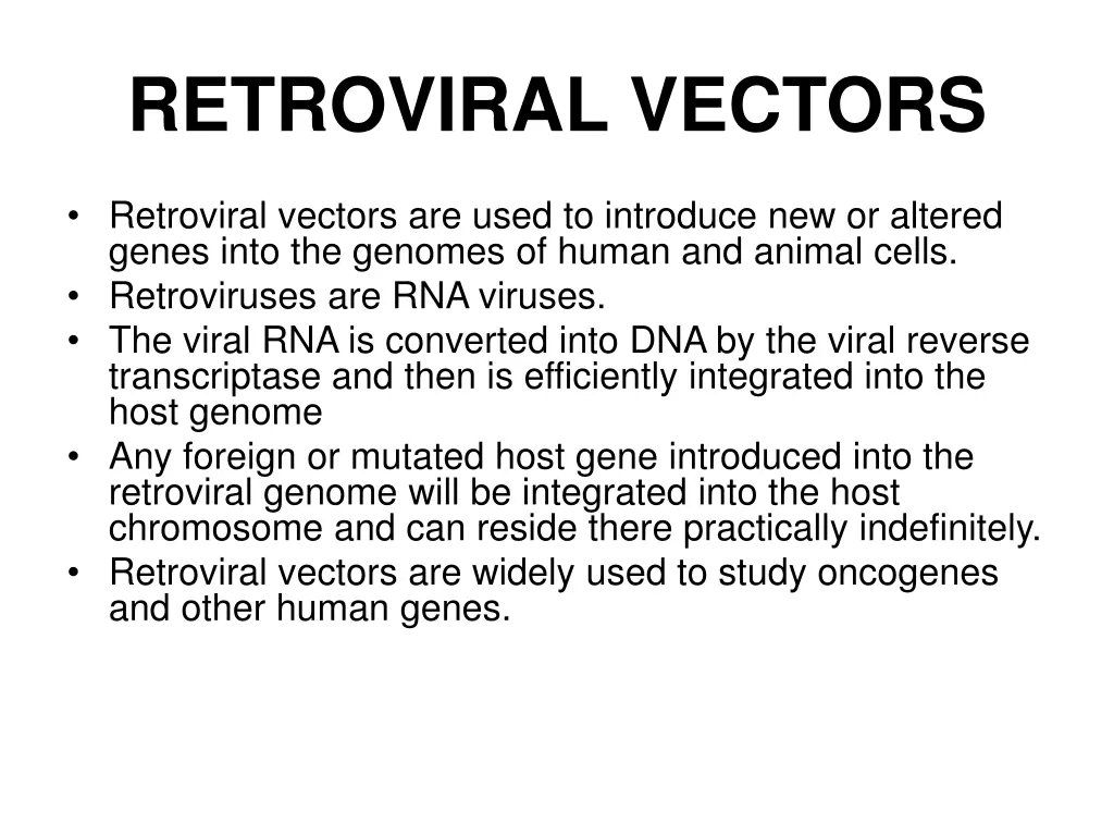 retroviral vectors