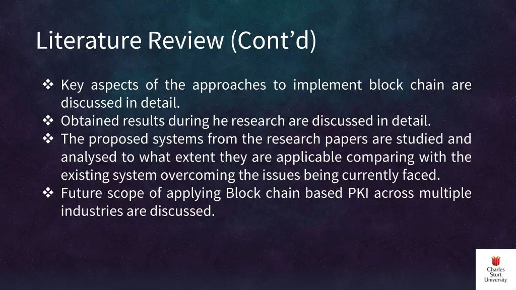 literature review cont d