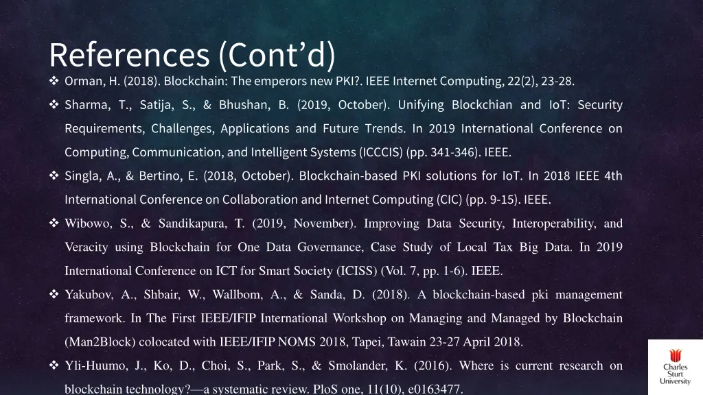 references cont d orman h 2018 blockchain