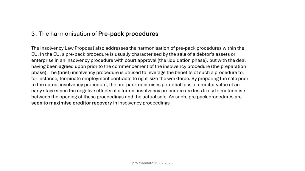 3 the harmonisation of pre
