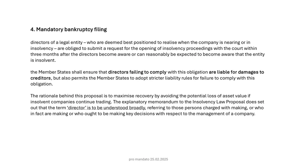 4 mandatory bankruptcy filing 4 mandatory