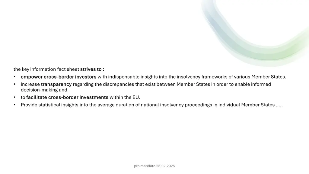 the key information fact sheet strives to empower
