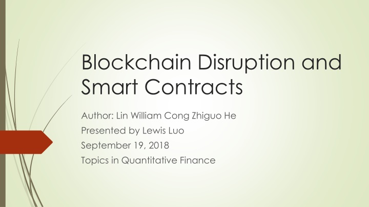 blockchain disruption and smart contracts