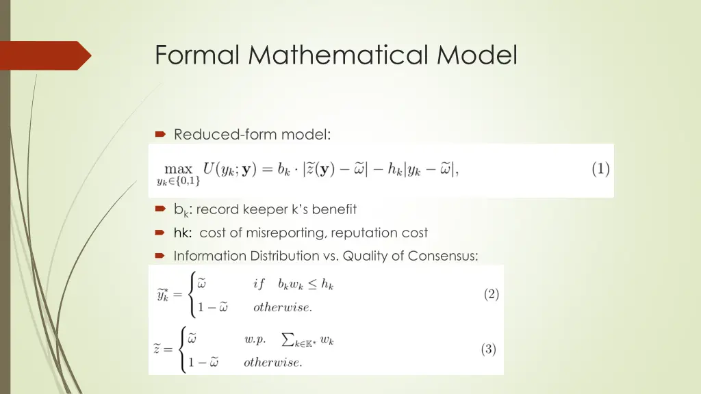 formal mathematical model