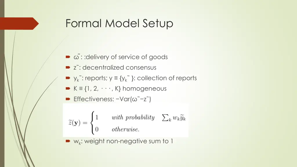 formal model setup
