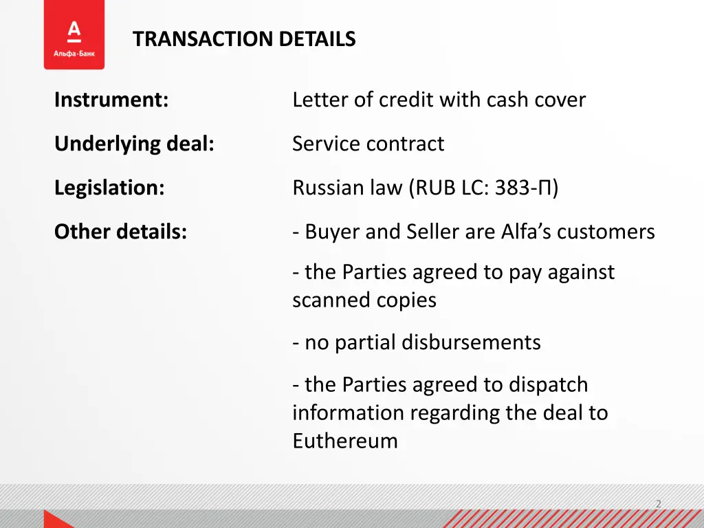transaction details