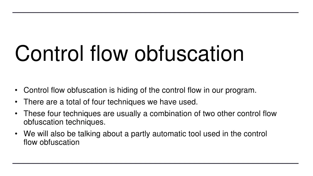 control flow obfuscation