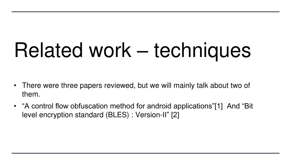 related work techniques