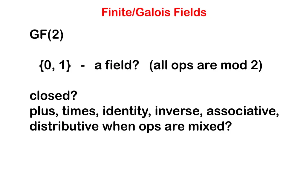 finite galois fields 2