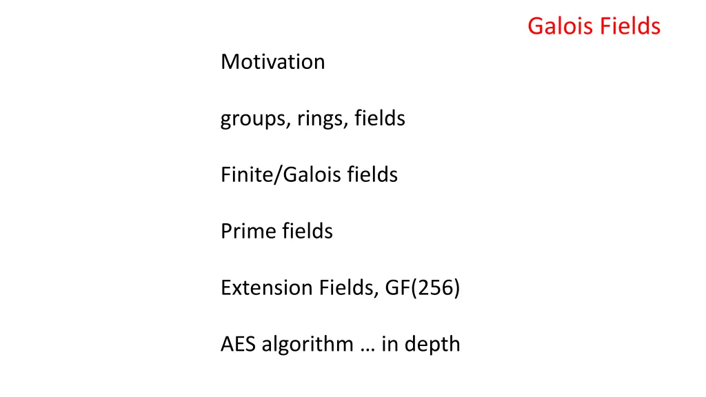 galois fields