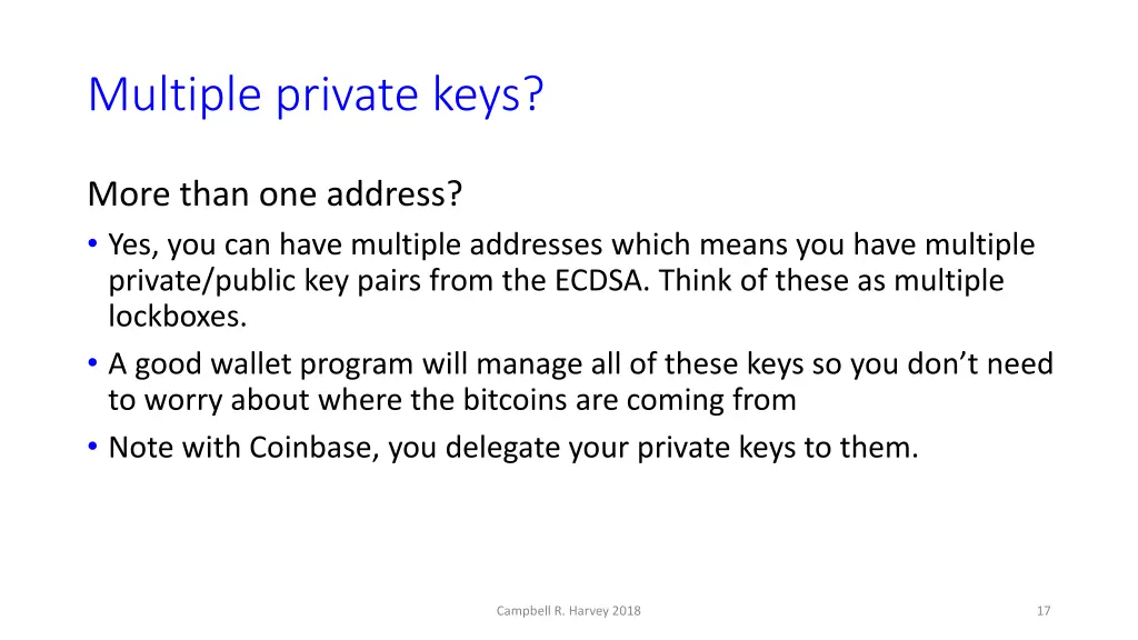 multiple private keys