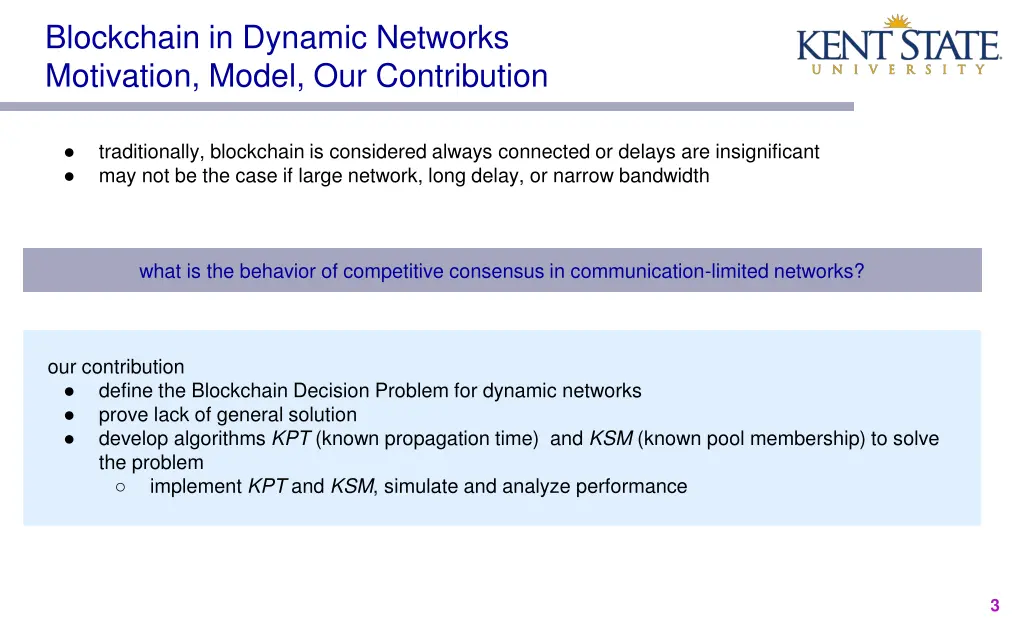blockchain in dynamic networks motivation model