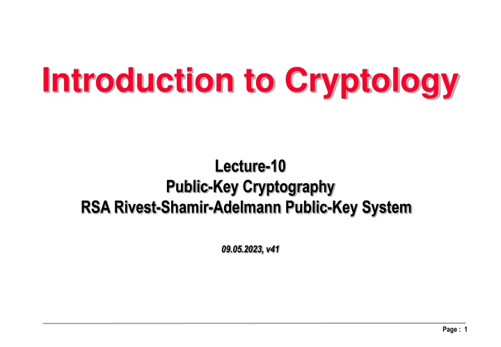 introduction to cryptology
