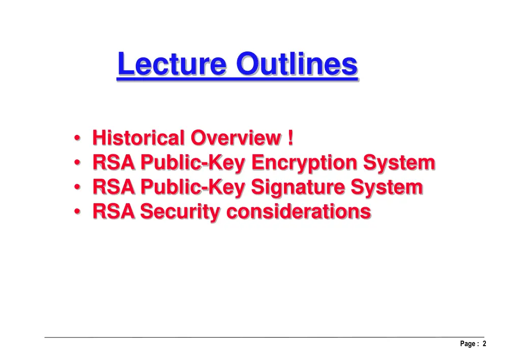 lecture outlines