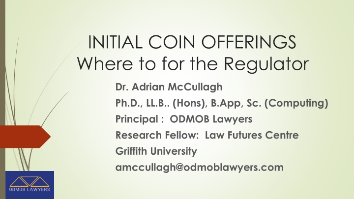 initial coin offerings where to for the regulator