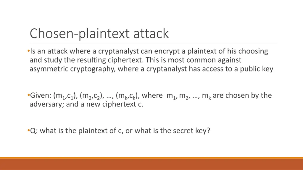 chosen plaintext attack