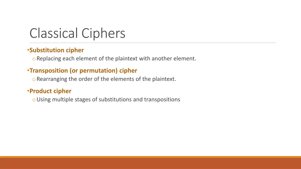 classical ciphers