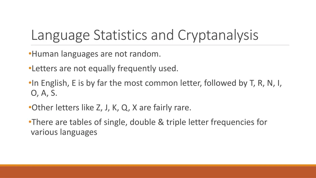 language statistics and cryptanalysis human