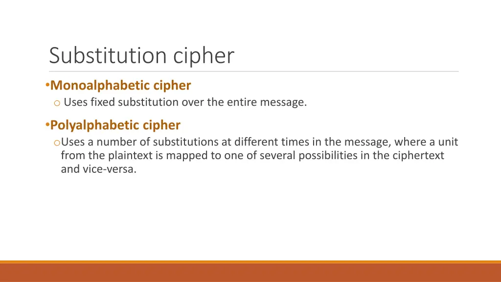 substitution cipher monoalphabetic cipher o uses