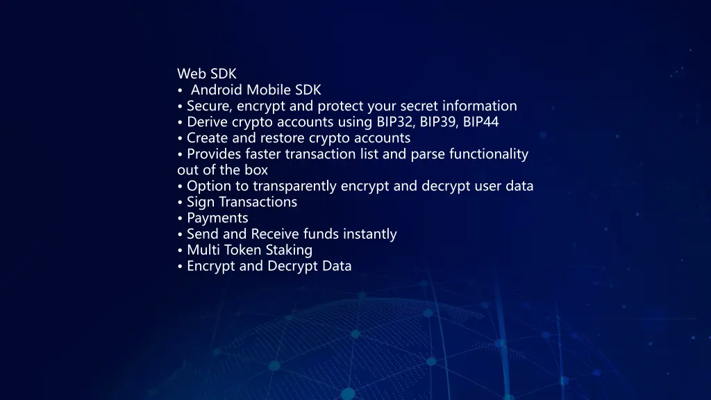 web sdk android mobile sdk secure encrypt