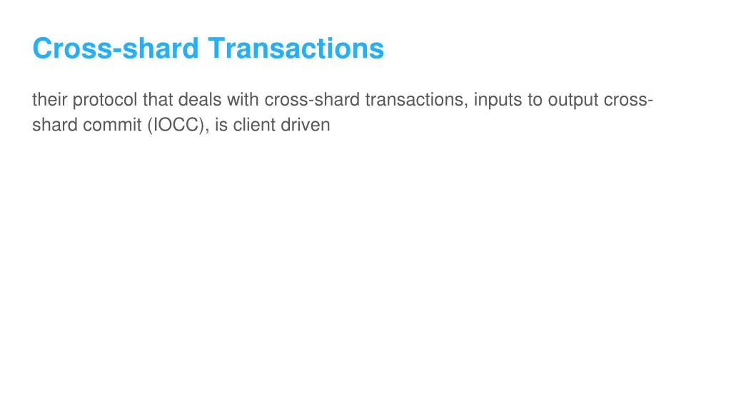 cross shard transactions