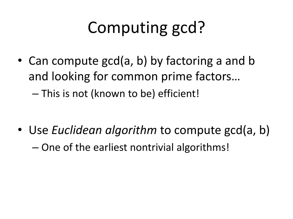 computing gcd