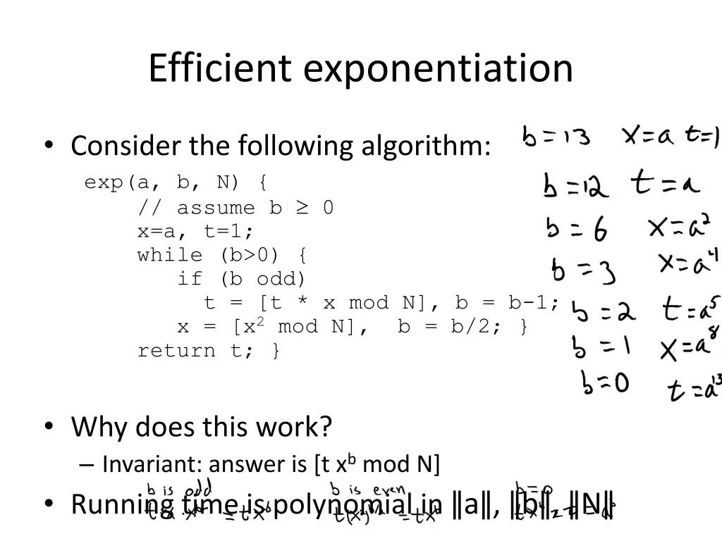 efficient exponentiation