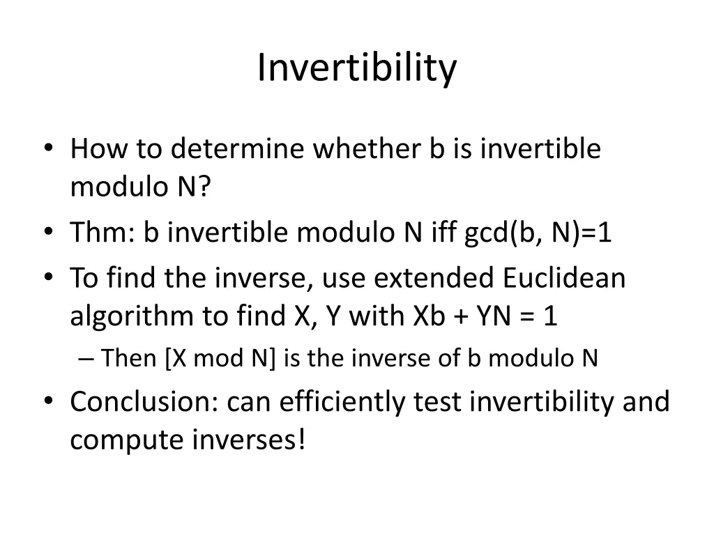 invertibility