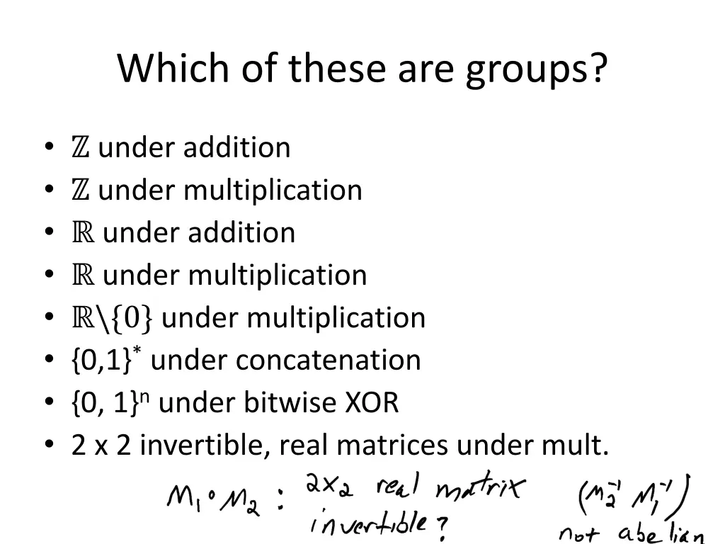 which of these are groups
