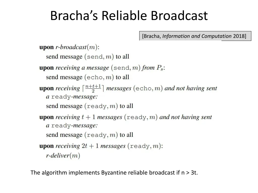 bracha s reliable broadcast 4