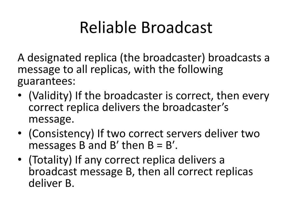 reliable broadcast 1
