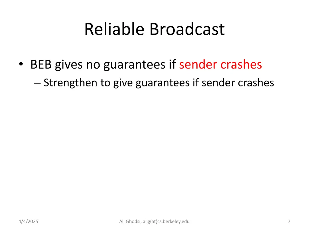 reliable broadcast