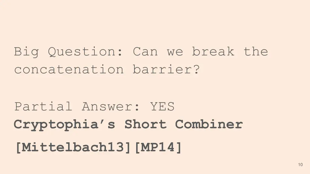 big question can we break the concatenation