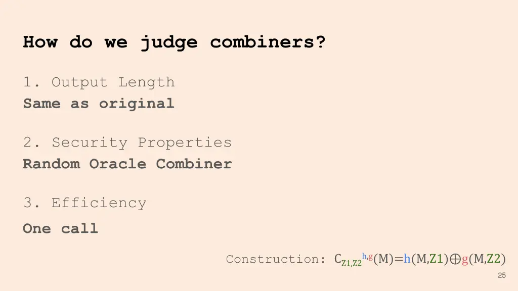 how do we judge combiners 1