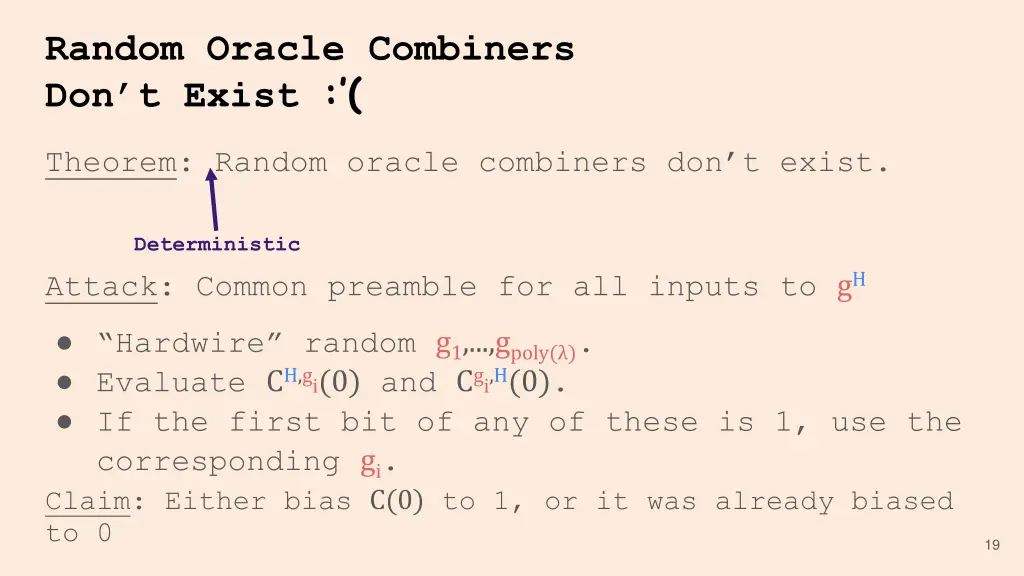 random oracle combiners don t exist