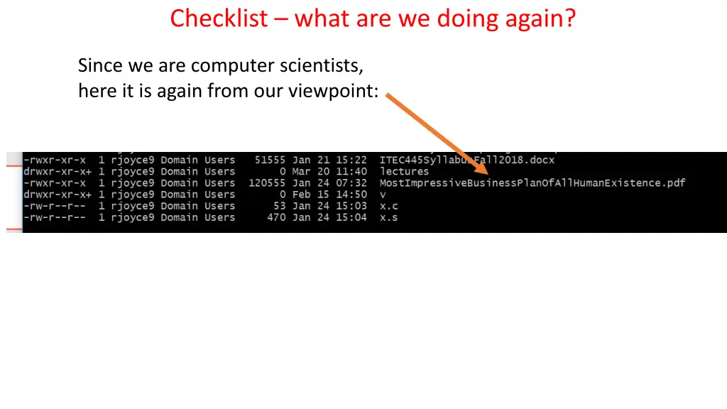 checklist what are we doing again 1