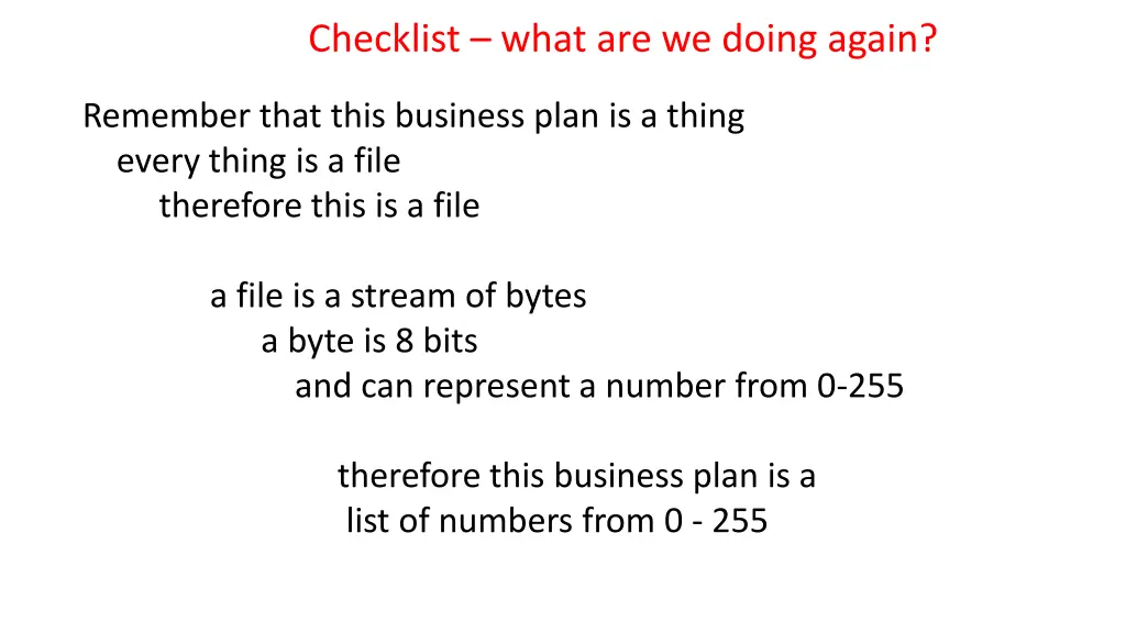 checklist what are we doing again 3