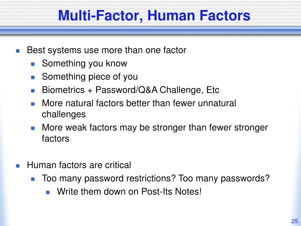 multi factor human factors